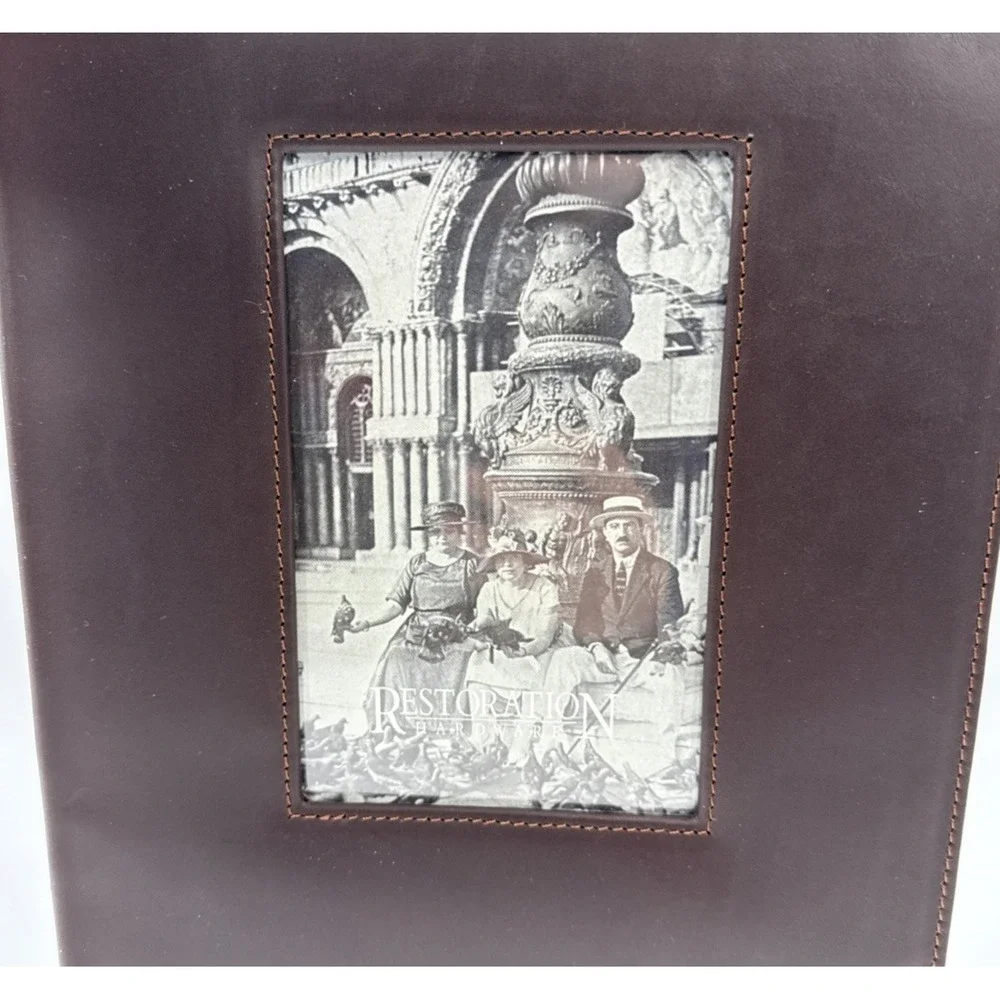 Restoration Hardware Photo Album Scrapbook Brown Leather 27 Pages‎